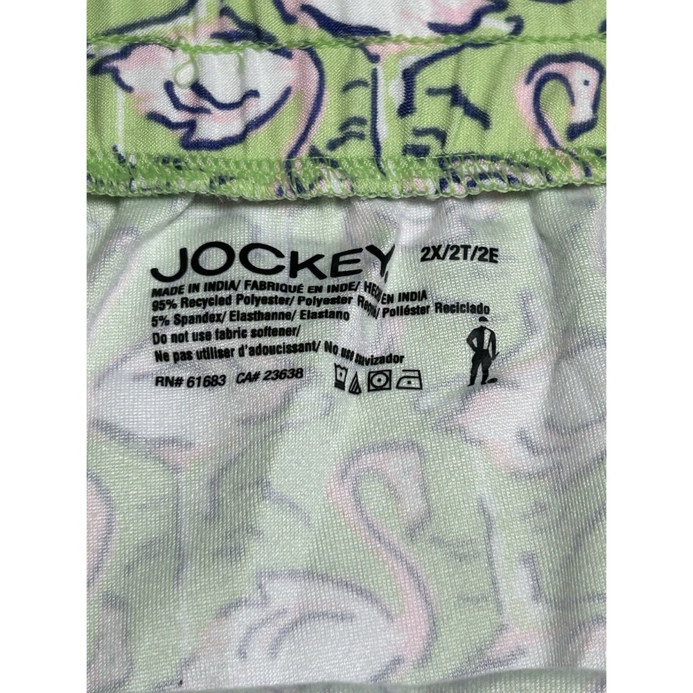 NWT Jockey Capri Pajama Pants with Pockets, Soft Cool Size XXL Green Flamingos - Picture 5 of 7